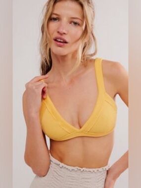 Free People Intimately 
All Day Ribbed Bralette
size M/L
color Marigold